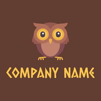 Owl logo on a Cioccolato background - Dieren/huisdieren