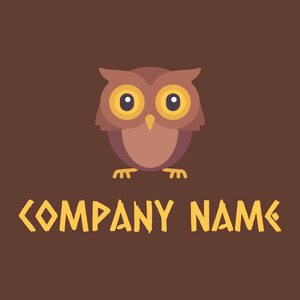 Owl logo on a Cioccolato background - Tiere & Haustiere