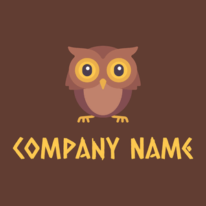 Owl logo on a Cioccolato background - Dieren/huisdieren