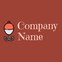 Fishing hook logo on a Milano Red background - Jeux & Loisirs