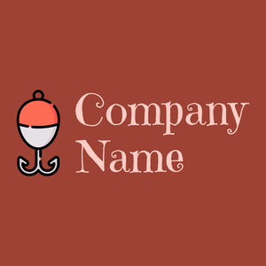 Fishing hook logo on a Milano Red background - Jeux & Loisirs