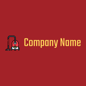 Vacuum cleaner logo on a Fire Brick background - Limpieza & Mantenimiento