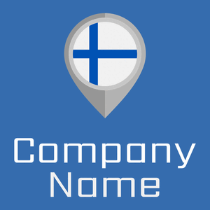 Finland logo on a Lochmara background - Viagens & Hotel