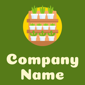 Urban garden logo on a Olive Drab background - Fiori