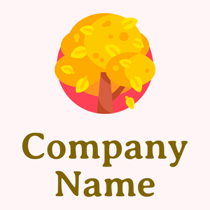 Tangerine Yellow Autumn on a Snow background - Paysager