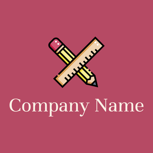 School supplies logo on a Blush background - Abstract