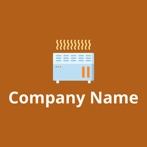 Room heater logo on a Golden Brown background - Reinigung & Wartung