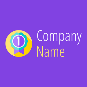 Badge logo on a Blue Violet background - Abstrait