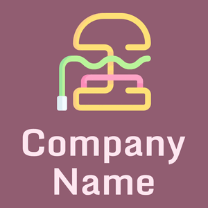 Neon logo on a Mauve Taupe background - Abstrato