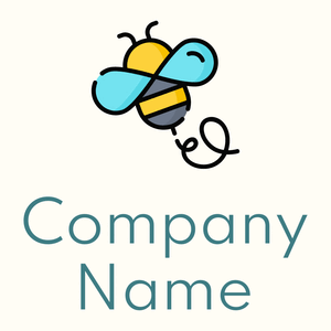 Bee on a Floral White background - Animali & Cuccioli
