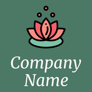 Lotus flower logo on a Dark Green Copper background - Fiori