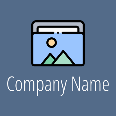 Photo album logo on a grey background - Fotograpía