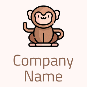 Sitting Monkey logo on a Snow background - Tiere & Haustiere