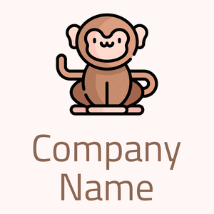 Sitting Monkey logo on a Snow background - Animali & Cuccioli