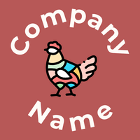 Hen logo on a red background - Comida & Bebida