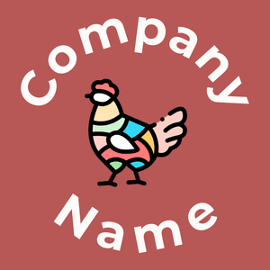 Hen logo on a red background - Comida & Bebida