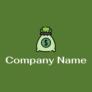 Money bag logo on a Green Leaf background - Negócios & Consultoria