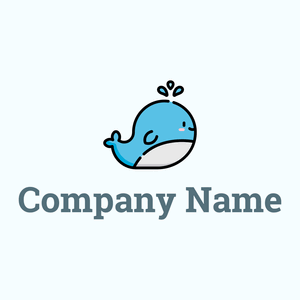 Whale logo on a Azure background - Abstracto