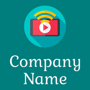 Video player logo on a Teal background - Comunicazioni