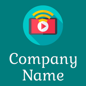 Video player logo on a Teal background - Kommunikation