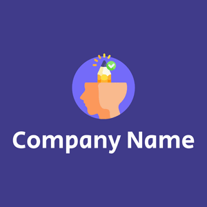 Inspiration logo on a Dark Slate Blue background - Abstrait