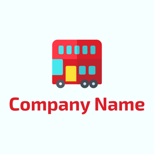 Double decker bus on a Azure background - Voyage & Hotel