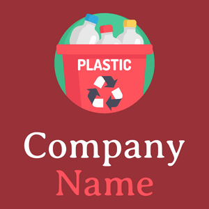 Plastic logo on a Guardsman Red background - Environmental & Green