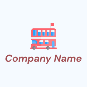 Double decker bus on a Alice Blue background - Voyage & Hotel