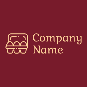 Eggs logo on a Red Berry background - Agricultura