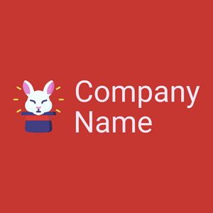 Rabbit logo on a Persian Red background - Arte & Entretenimiento