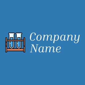 Chemistry logo on a Lochmara background - Indústrias