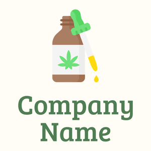 Bottle Cannabis oil on a Floral White background - Abstrakt