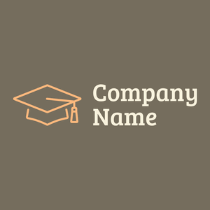 Graduation hat logo on a Sandstone background - Education