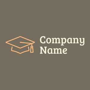 Graduation hat logo on a Sandstone background - Éducation