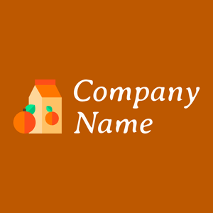 Orange juice logo on a Tenne (Tawny) background - Alimentos & Bebidas