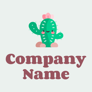 Jade Cactus logo on a Lily White background - Floral