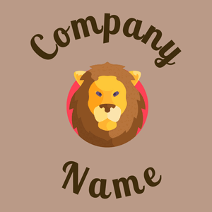 Lion logo on a Pale Taupe background - Dieren/huisdieren