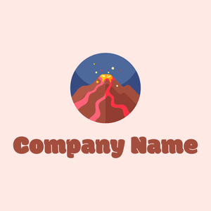 Rounded Volcano logo on a Misty Rose background - Abstracto