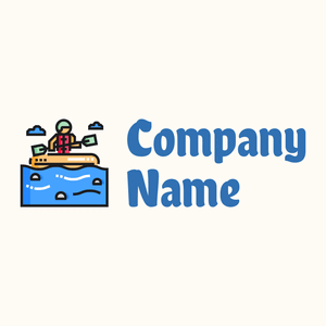 Water Rafting logo on a Floral White background - Domaine sportif