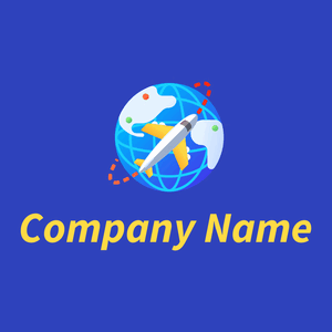 Airplane logo on a Cerulean Blue background - Auto & Voertuig