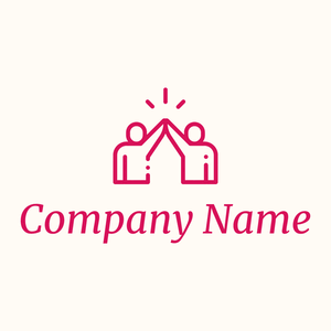 High five logo on a Floral White background - Abstrait