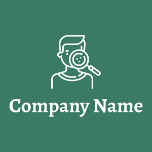 Magnifying glass logo on a Viridian background - Medicina & Farmacia