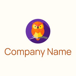 Rounded Owl logo on a Floral White background - Abstrakt