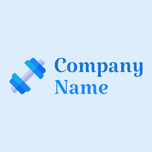Dumbbell logo on a Alice Blue background - Sport