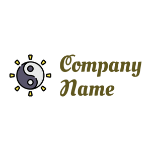 Yin yang logo on a White background - Abstrait