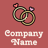 Ehering-Logo auf rotem Hintergrund - Hochzeitsservice