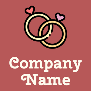 Wedding rings logo on a red background - Partnervermittlung