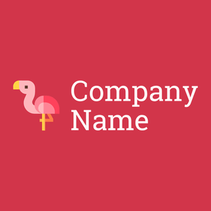 Flamingo logo on a Brick Red background - Animales & Animales de compañía