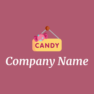 Candy logo on a red background - Abstrait