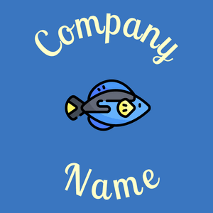 Blue tang fish on a Curious Blue background - Sommario
